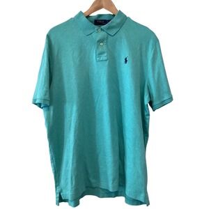 SALE Polo Ralph Lauren Mens Classic Fit Polo Golf Light Blue Green Heather - XL